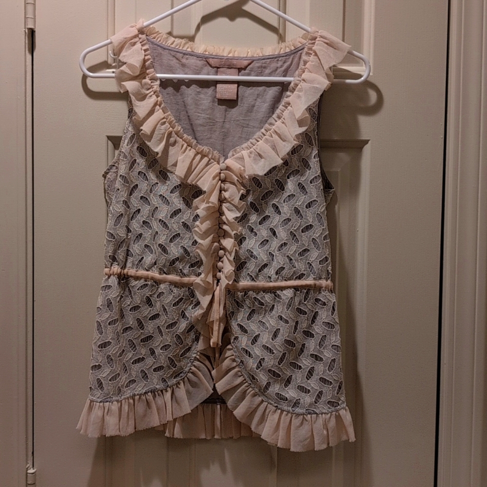 Anthropologie Sleeveless Lace top size small